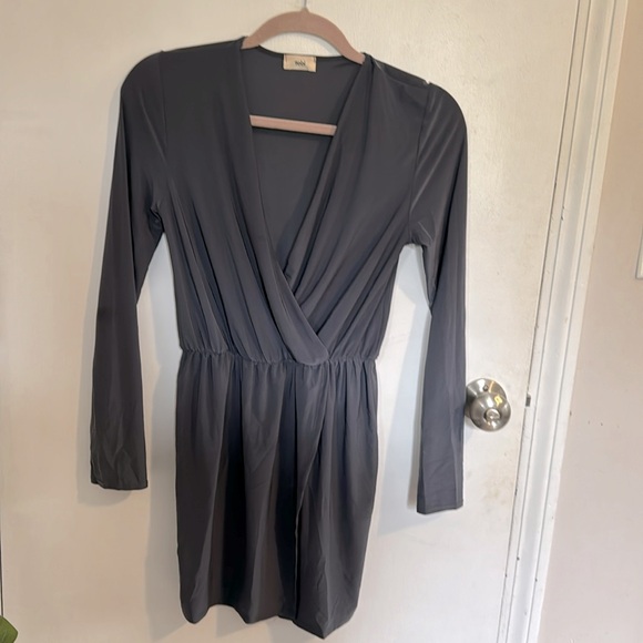 Tobi Dresses & Skirts - Low cut wrap dress -dark grey from Tobi